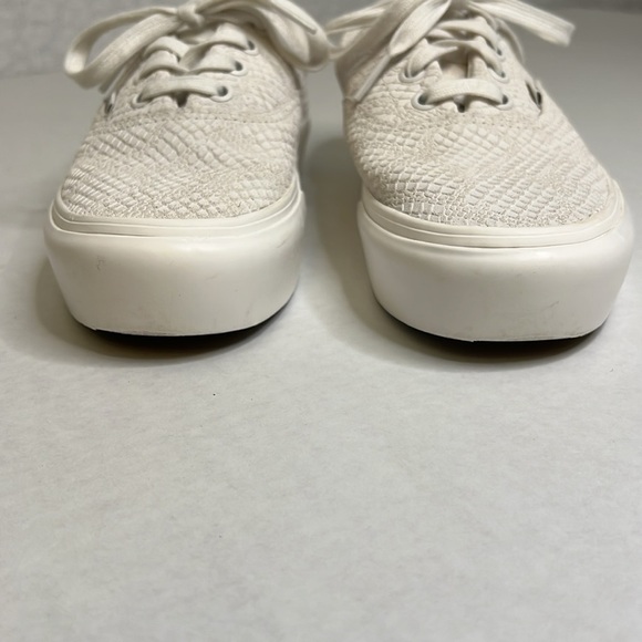 VANS ERA PLATFORM WHITE SNAKESKIN ANIMAL EMBOSSED SNEAKERS 7 - Picture 5 of 16